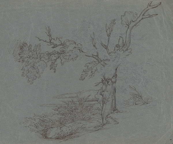 Landscape With A Tree In The Foreground Ca 1800