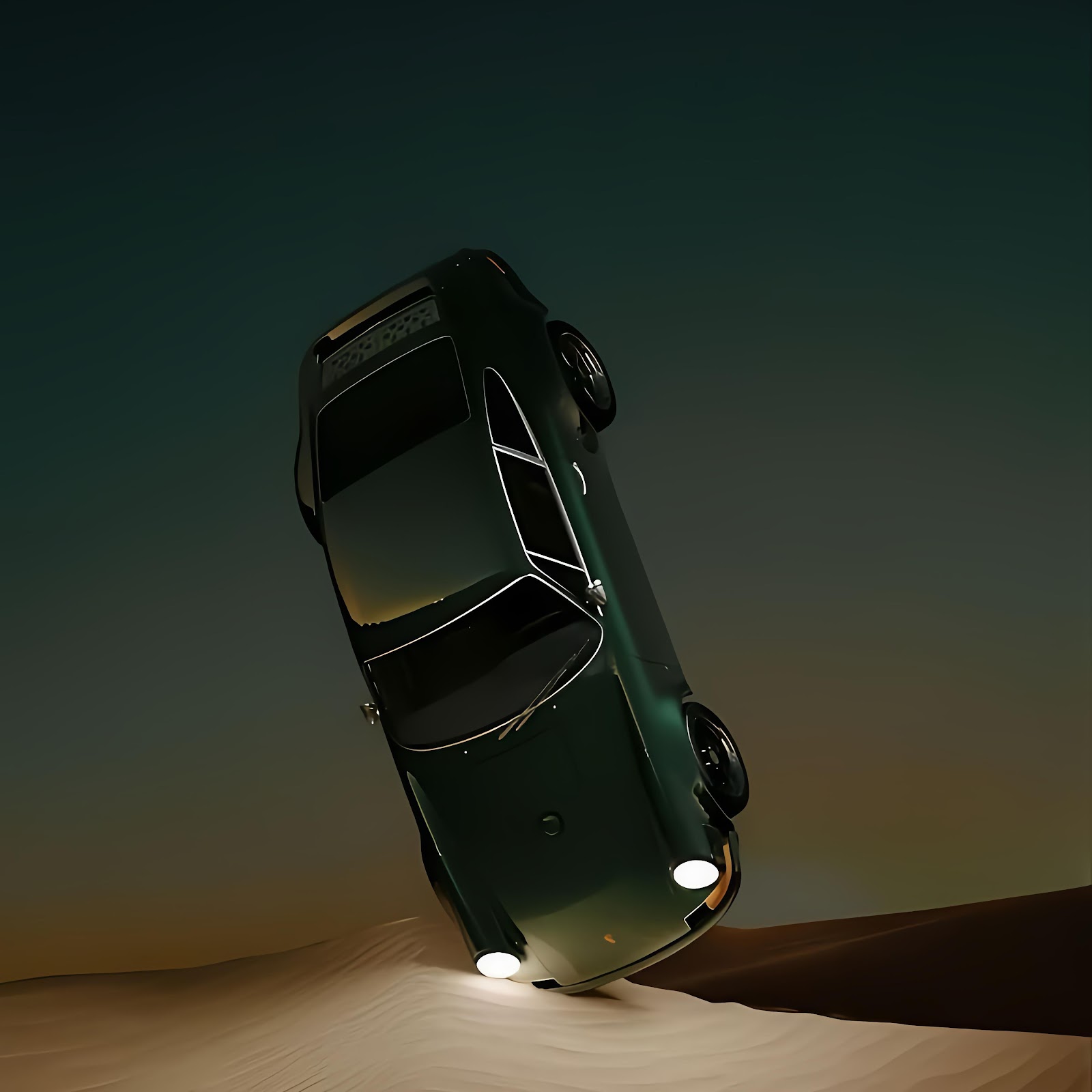 Download Surreal Porsche 911 Desert Scene 5K iPhone