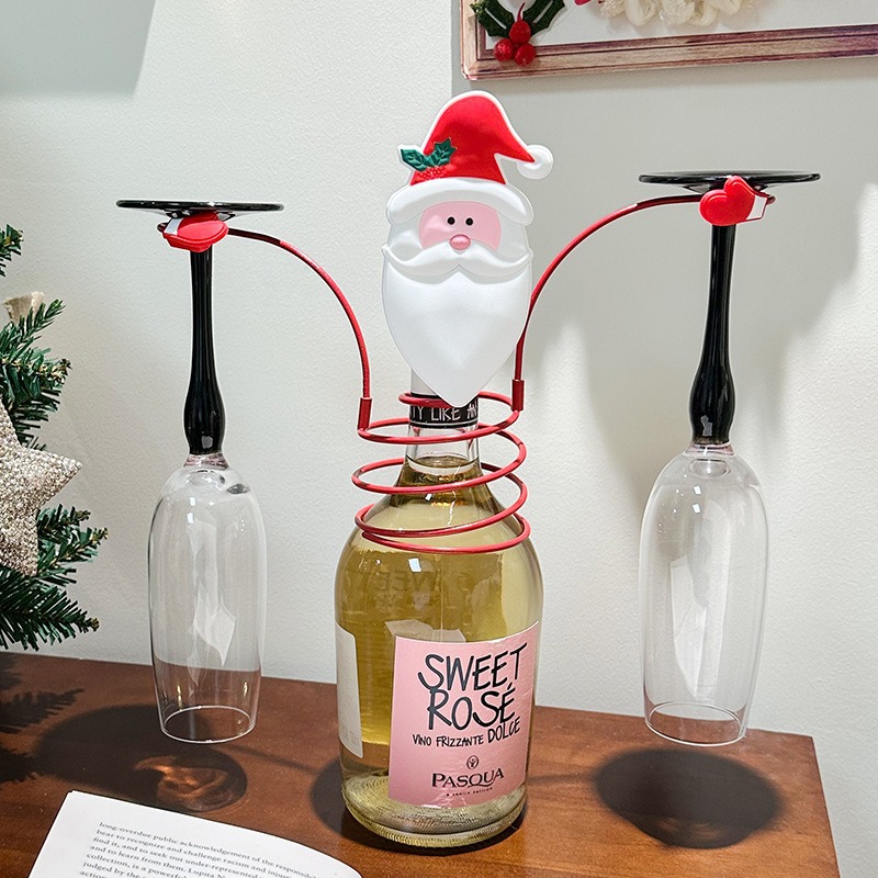 Christmas wine bottle holders made of metal