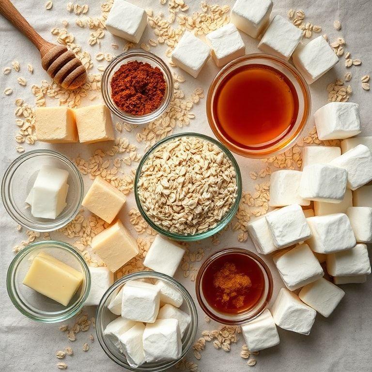 Ingredients for Honeycomb Marshmallow Snack Bars Recipe – Easy Homemade Treat