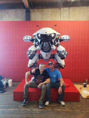 Steve Wang and Cleve Gunderman with the Porsche Mech