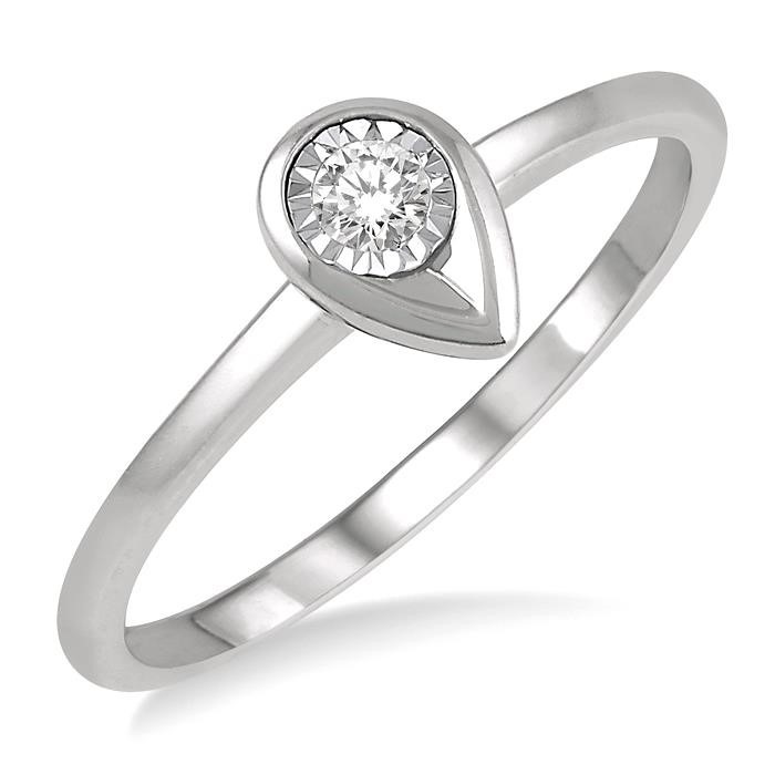 Stackable Pear Shape Diamond Promise Ring