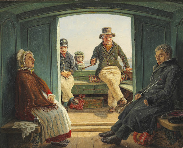 Rejsescene om bord i en hollandsk trækskøjte 1846