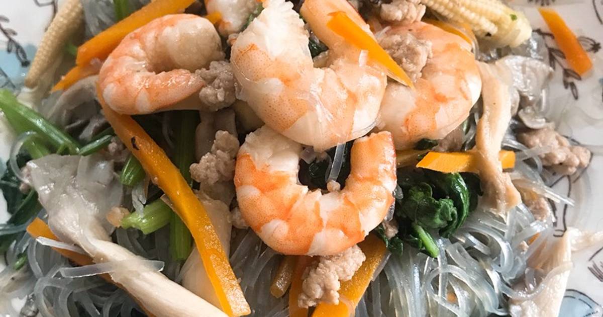 Miến xào tôm thịt