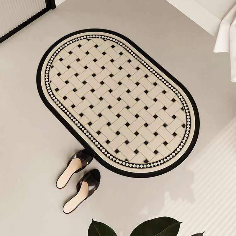 Bathroom mat made of technofiber, oval