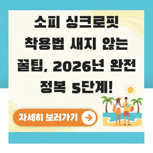 소피 싱크로핏 착용법 새지 않는 꿀팁