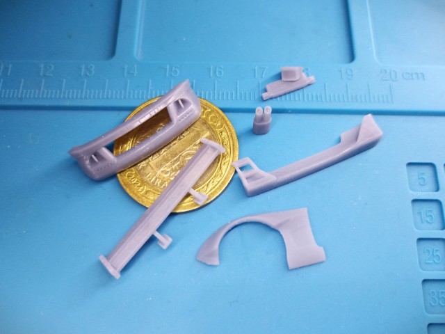 Anycubic Standard Gri UV Reçine ile baskı alınmış 1/64 mazda rx7 hotwheels model araç için widebody kiti