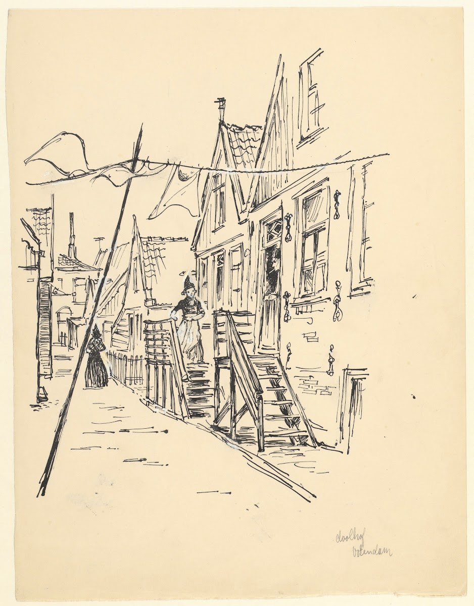 Gezicht in het Doolhof te Volendam 1950 1965