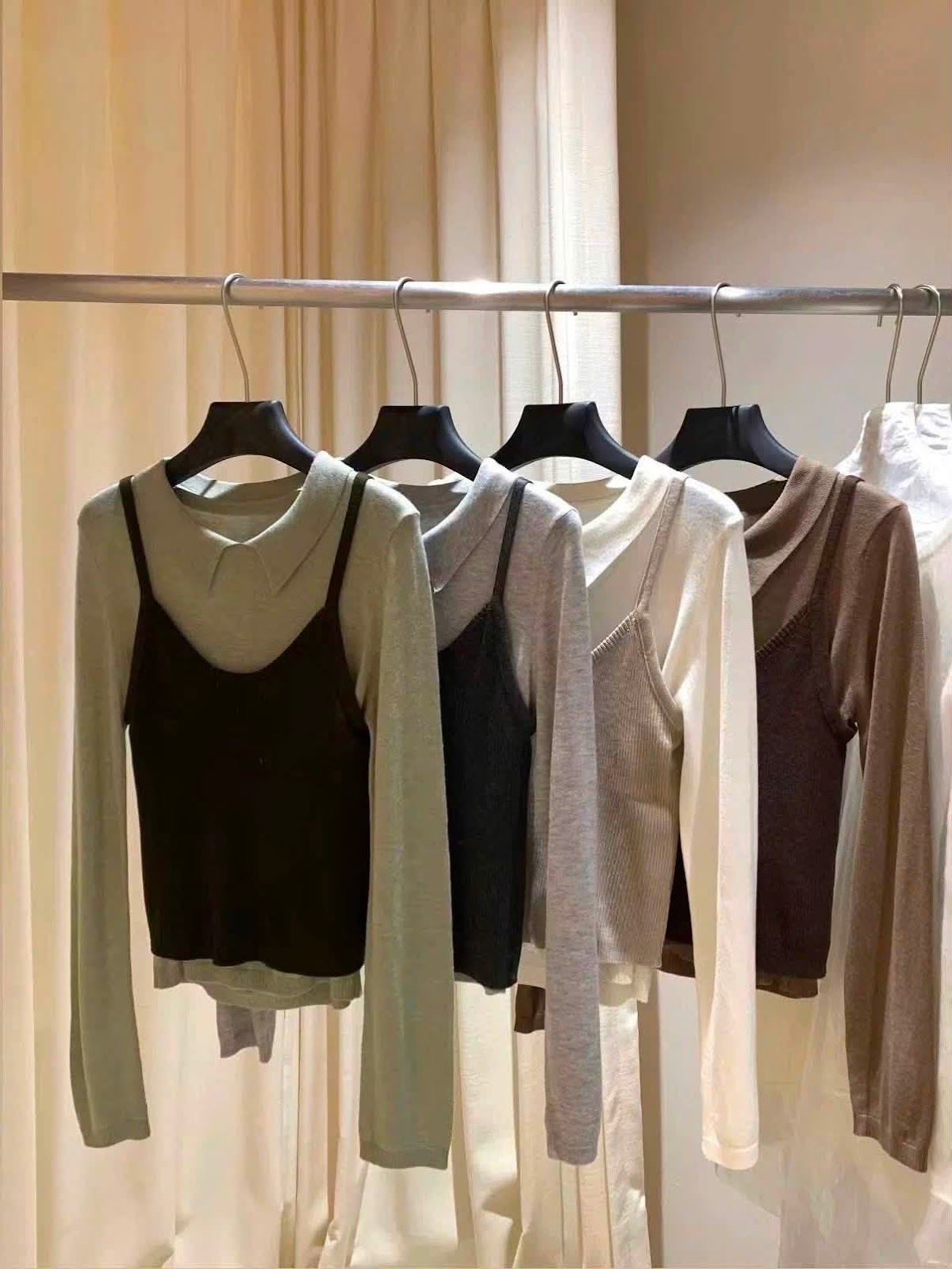 Set áo 2 dây kèm áo polo dài tay XONXEN SHOP 5631 – Image 6