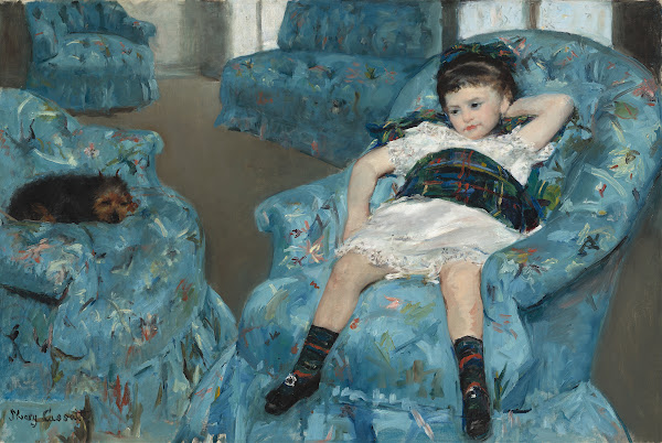 Little Girl in a Blue Armchair 1878