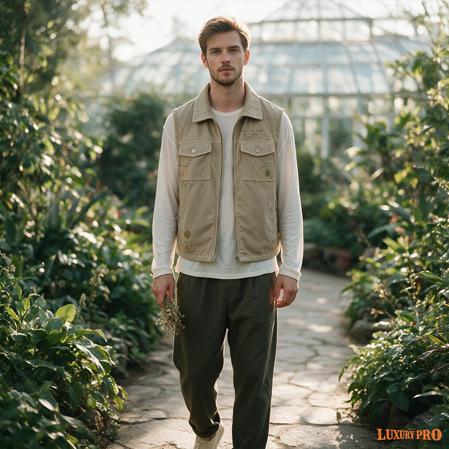 2D Corduroy vest with fleece