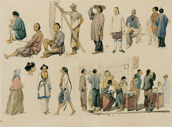 Figurenstudien von Chinesen 1858