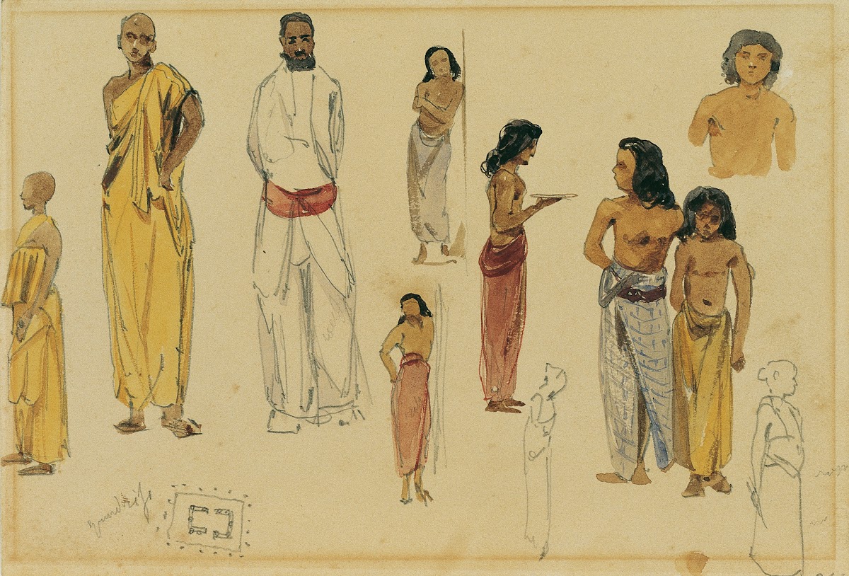 Singhalesische Priester auf Ceylon 1858