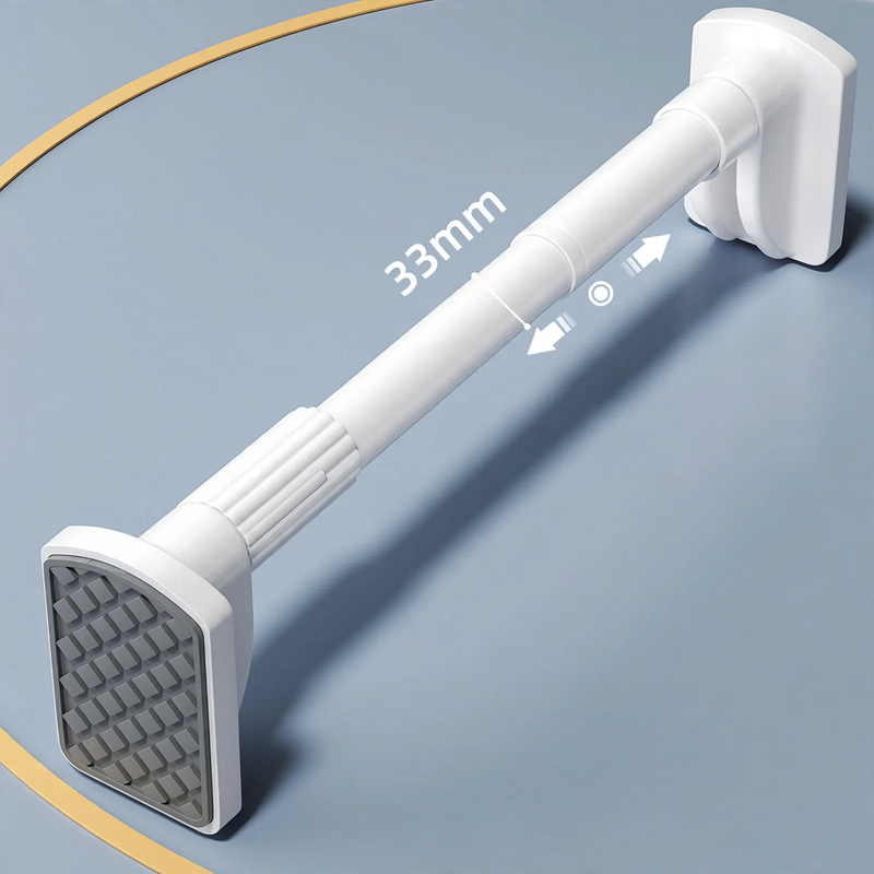 Telescopic laundry rod made of steel, no drilling