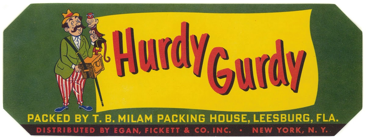 Hurdy Gurdy Produce Label 1940s