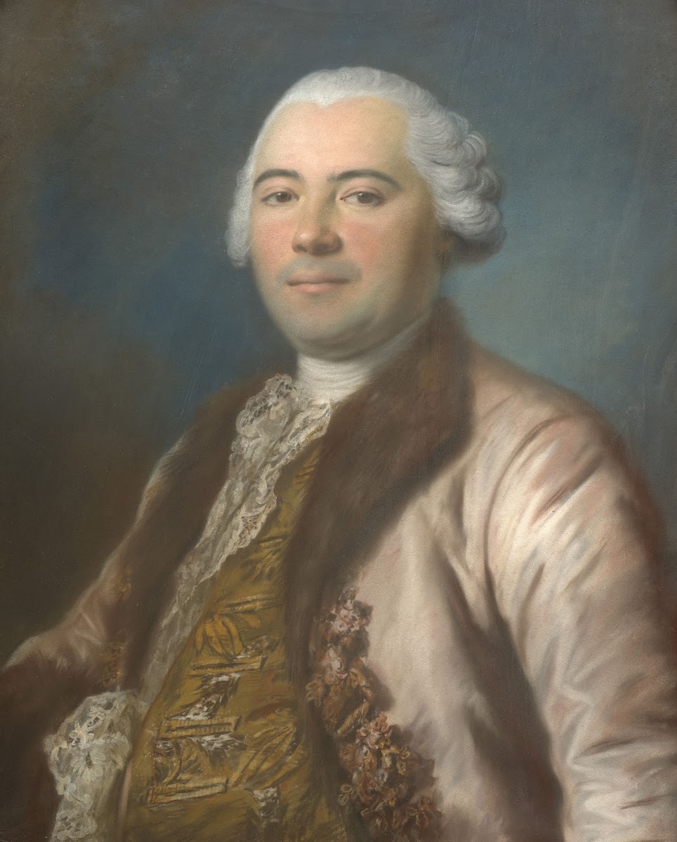 Portrait dhomme en habit vieux rose doublé de fourrure