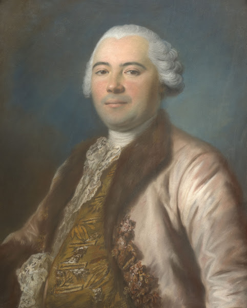 Portrait dhomme en habit vieux rose doublé de fourrure