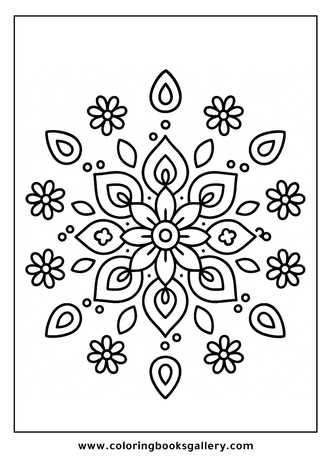 Rangoli pattern for Diwali – Free Printable Coloring Sheet for Kids and Adults – printable coloring page