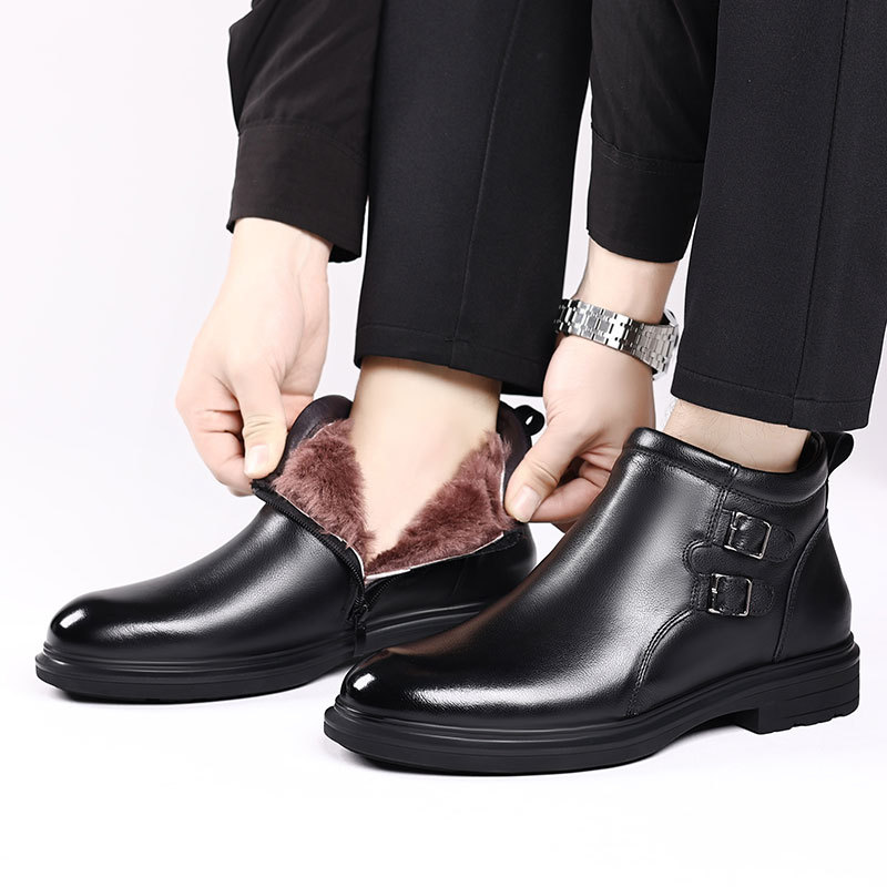 Men's Chelsea Boots, Cowhide Leather, Business Style