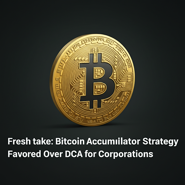 Fresh take: Bitcoin Accumulator Strategy Favored Over DCA for Corporations