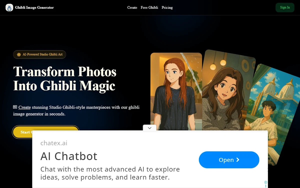 Captura de Ghibli Image Generator