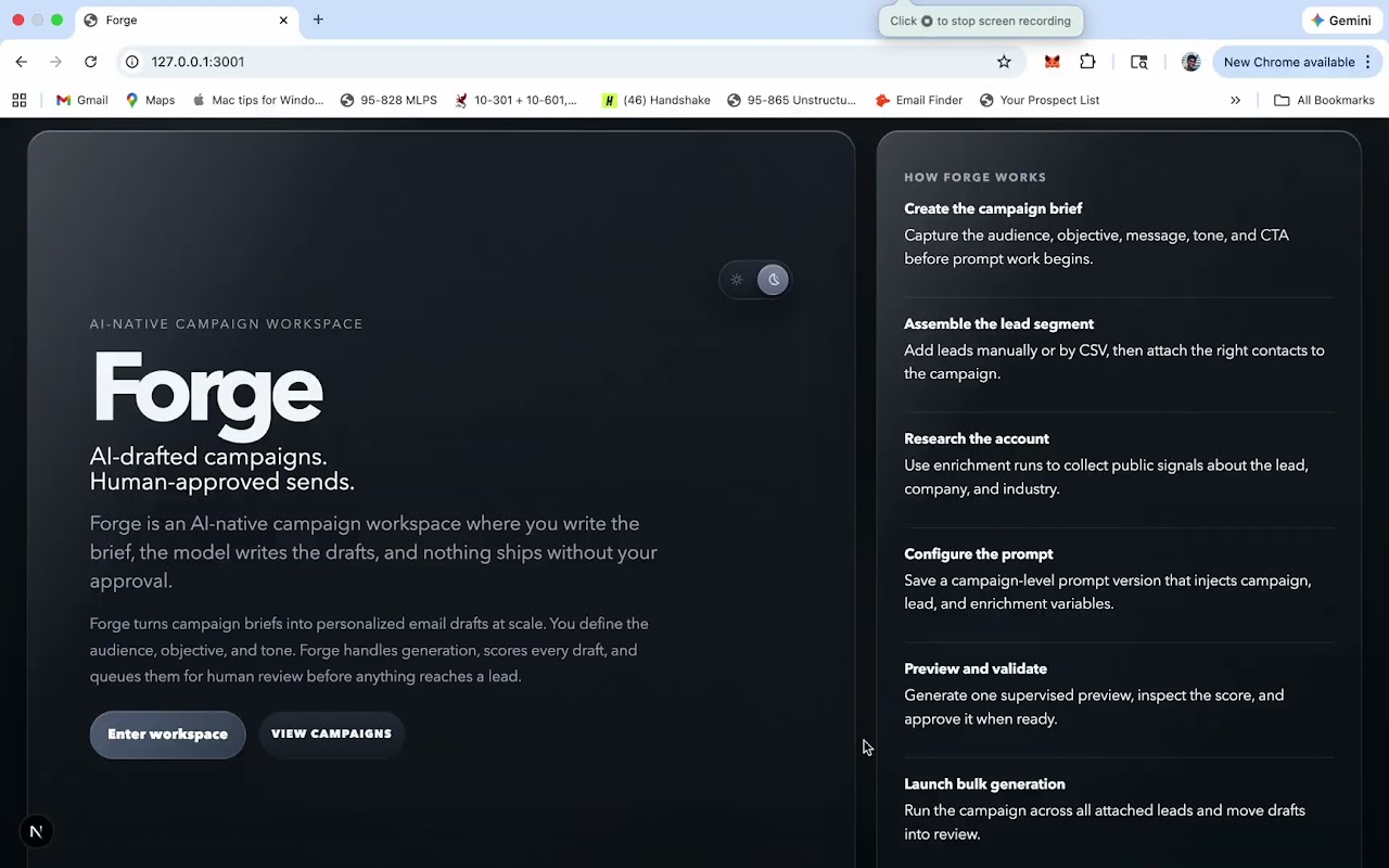 Forge project preview