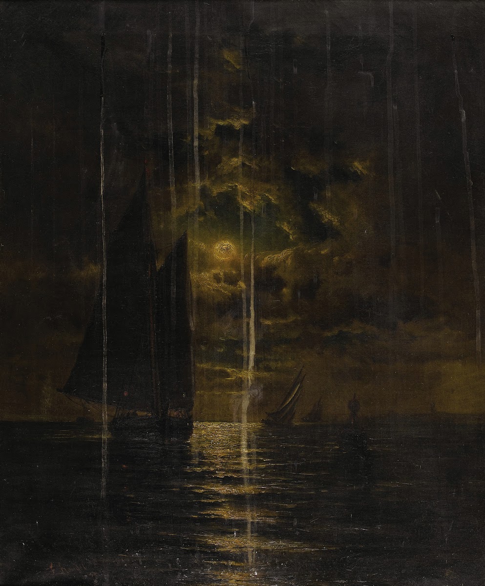 Sailboats in Moonlight 1877
