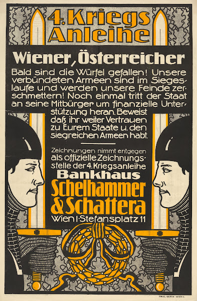 Plakat Des Bankhauses Schelhammer  Schattera FüR Die 4 Kriegsanleihe 1916