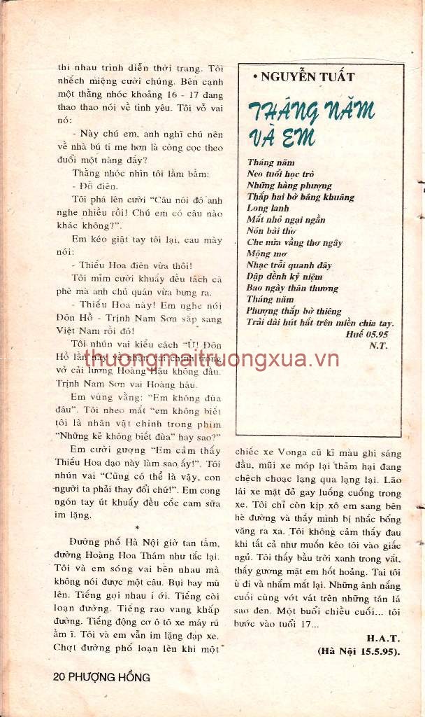 Tập san thơ văn : Phượng hồng (số 9 - 1995) - Trang 20