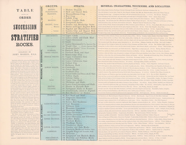 Table Showing The Order Of Succession Of The Statified Rocks 1878