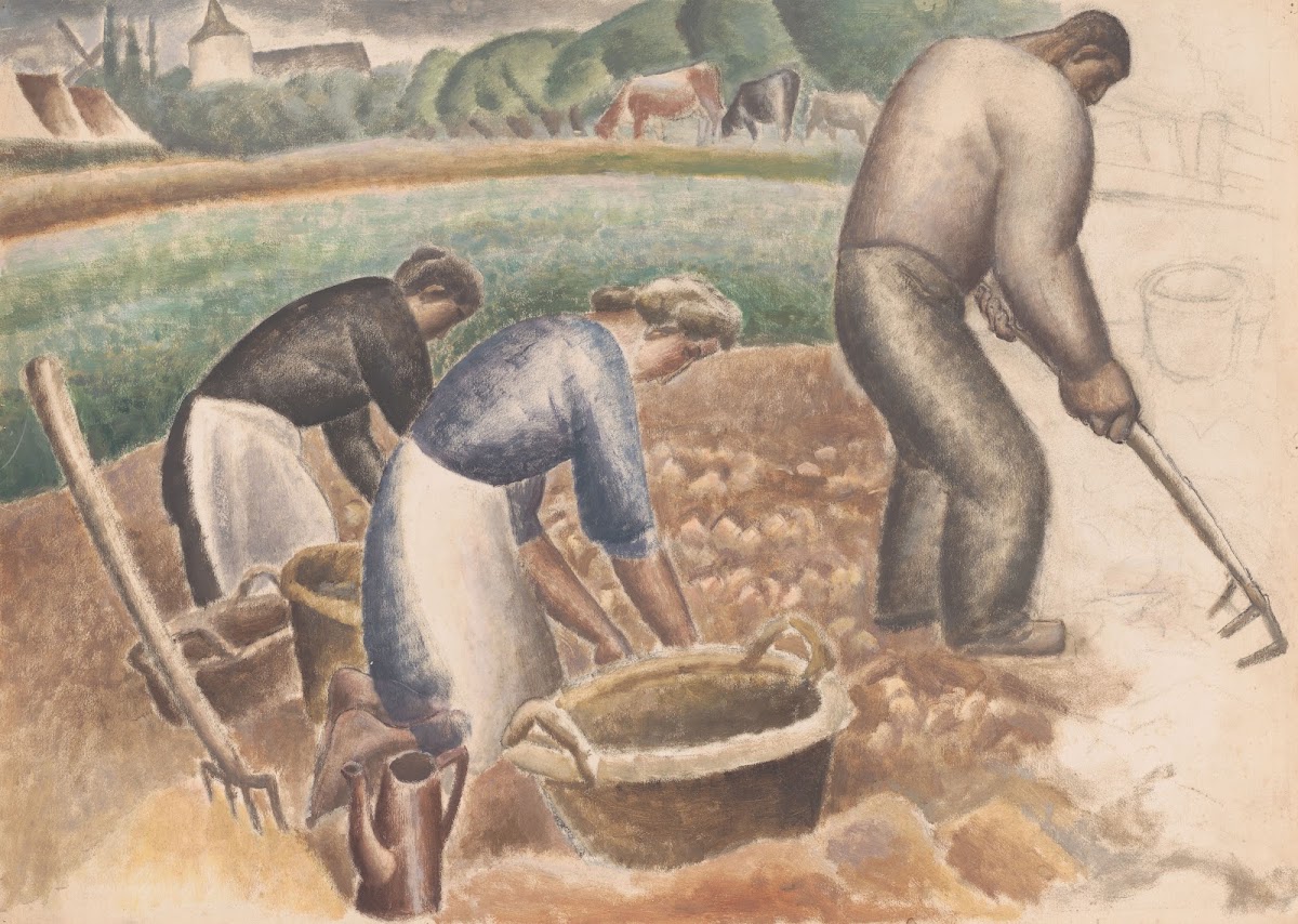Aardappelrooiers op het land 1927