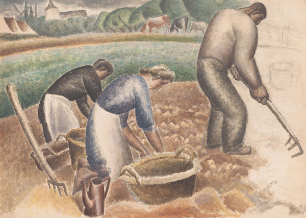 Aardappelrooiers op het land 1927