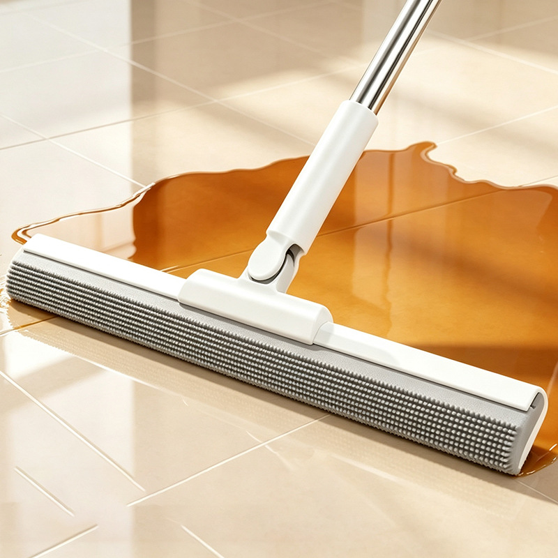 Silicone squeegee broom