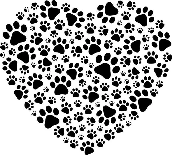 Paw Print Heart Free SVG for CO2 Laser Cutting and Engraving