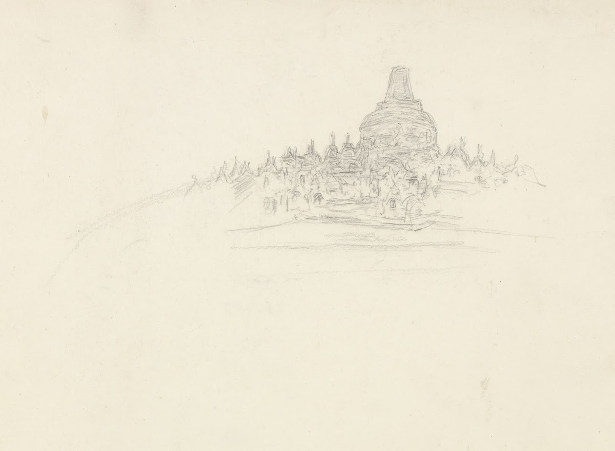 Bovenste verdieping van de Borobúdur 1921   1922