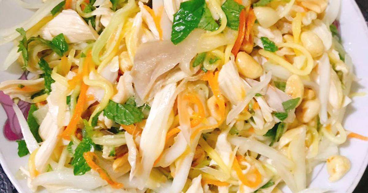 Gà xé nộm chua ngọt