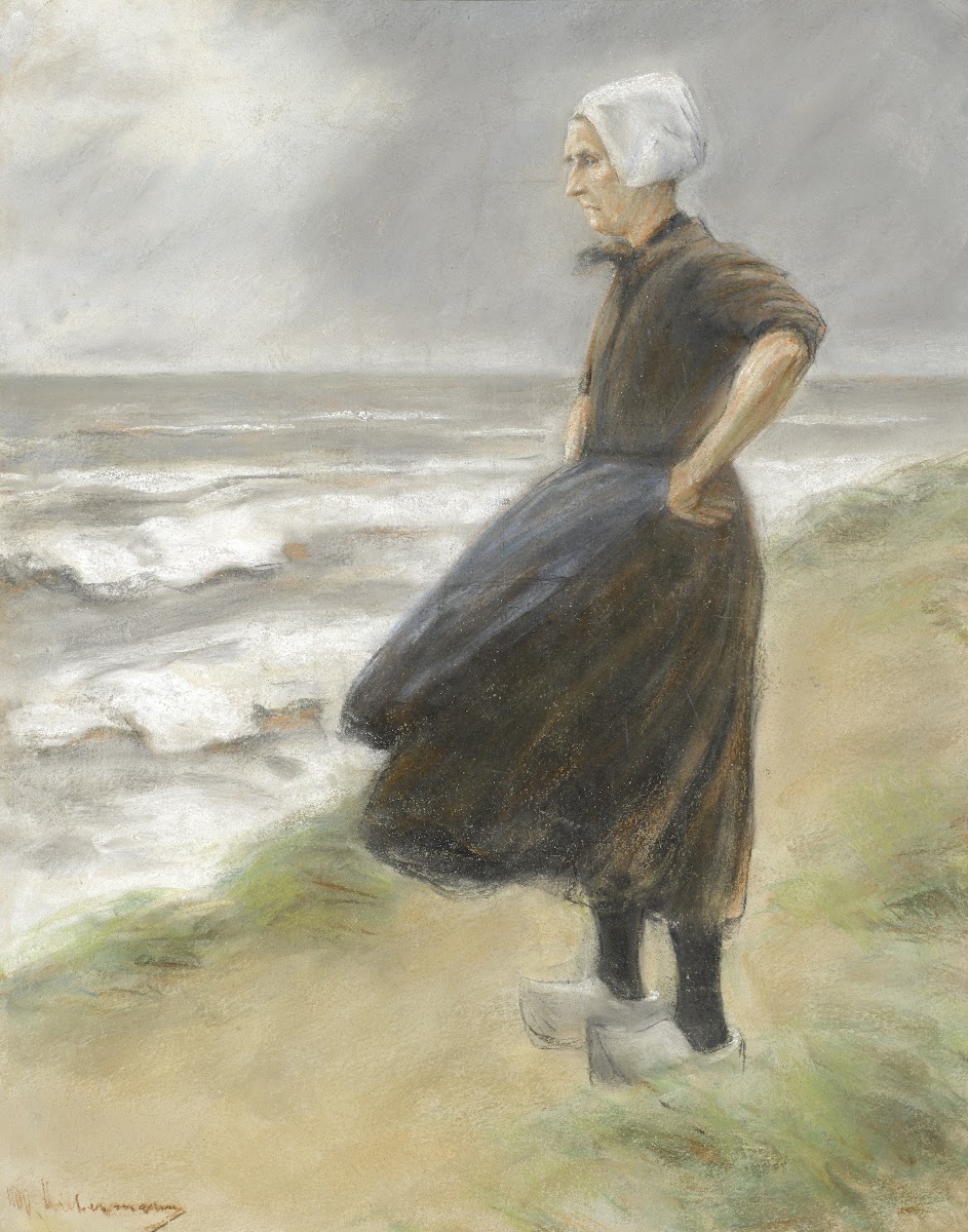 Holländerin stehend in den Dünen nach links circa 1887