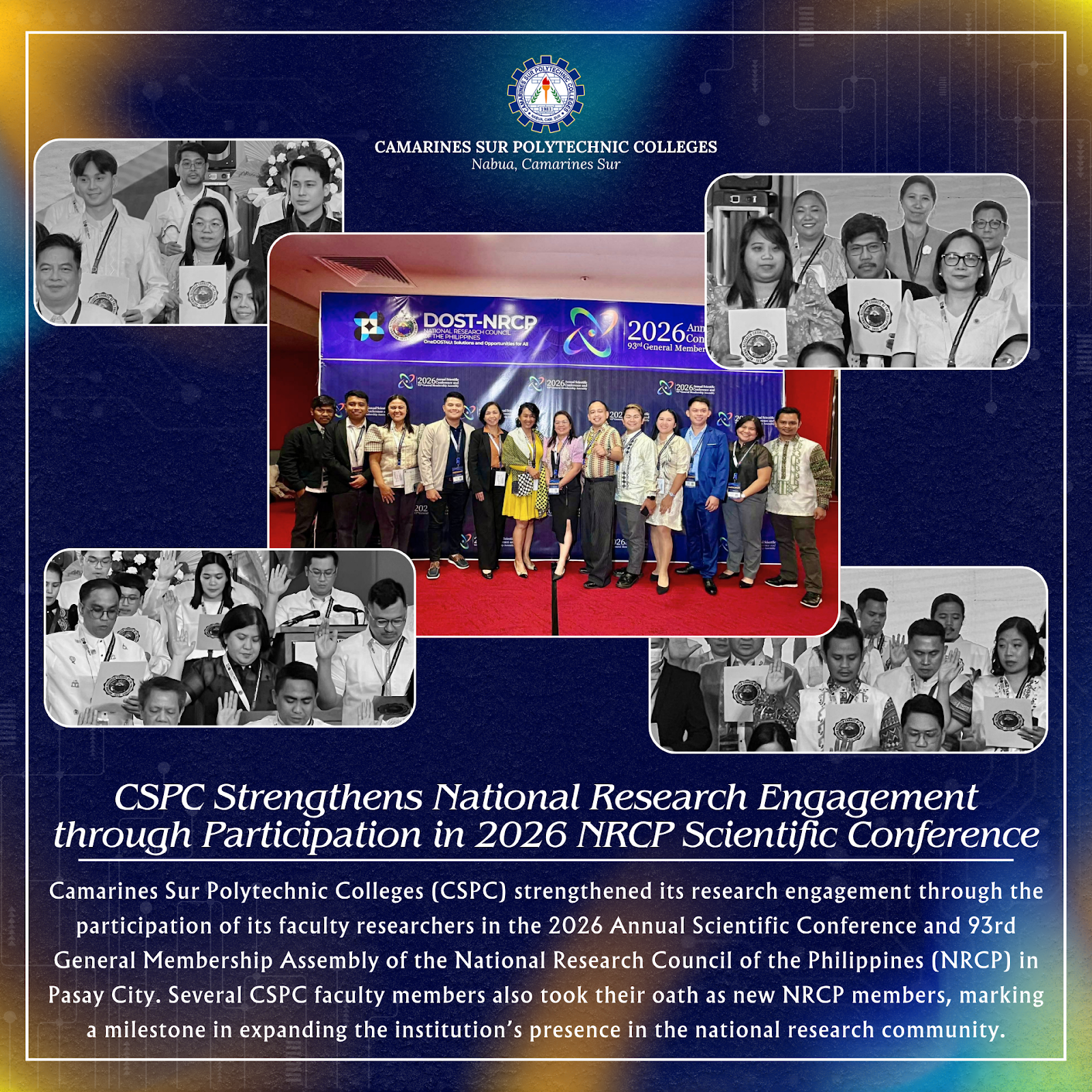 𝗖𝗦𝗣𝗖 𝗦𝘁𝗿𝗲𝗻𝗴𝘁𝗵𝗲𝗻𝘀 𝗡𝗮𝘁𝗶𝗼𝗻𝗮𝗹 𝗥𝗲𝘀𝗲𝗮𝗿𝗰𝗵 𝗘𝗻𝗴𝗮𝗴𝗲𝗺𝗲𝗻𝘁 𝘁𝗵𝗿𝗼𝘂𝗴𝗵 𝗣𝗮𝗿𝘁𝗶𝗰𝗶𝗽𝗮𝘁𝗶𝗼𝗻 𝗶𝗻 𝟮𝟬𝟮𝟲 𝗡𝗥𝗖𝗣 𝗦𝗰𝗶𝗲𝗻𝘁𝗶𝗳𝗶𝗰 𝗖𝗼𝗻𝗳𝗲𝗿𝗲𝗻𝗰𝗲