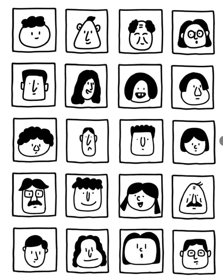 Una Cuadricula Minimalista De Retratos