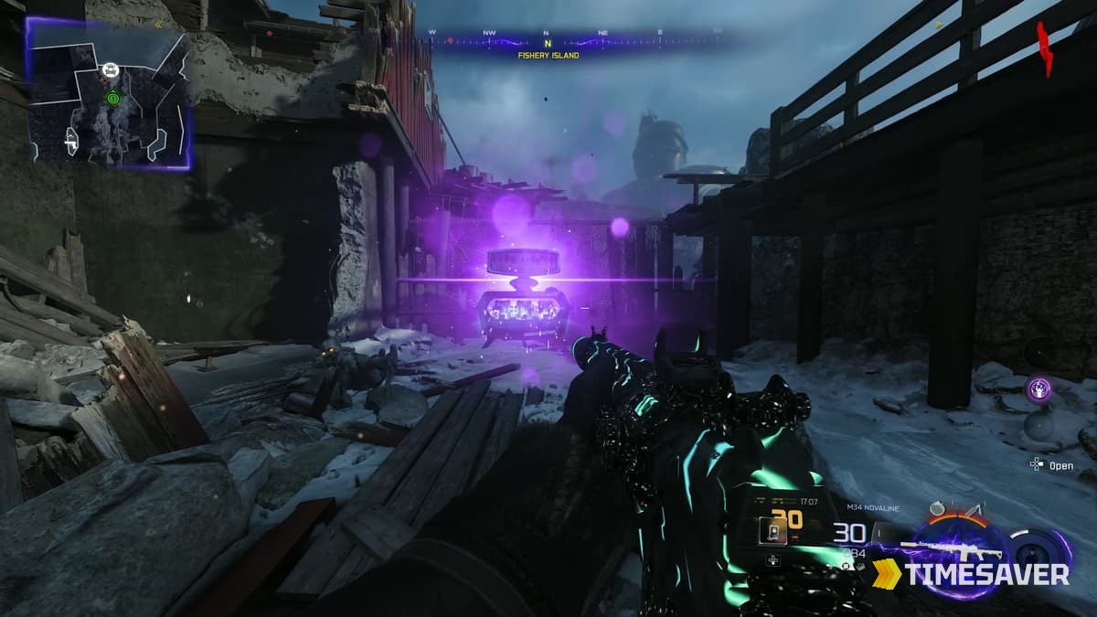 Pack-a-Punch machine spawning on Fishery Island in Black Ops 7 Totenreich Zombies