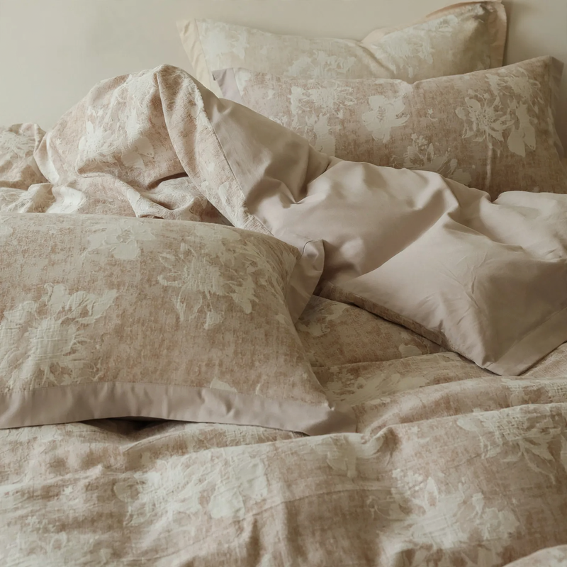 Long-staple cotton bedding, 100-count, floral pattern