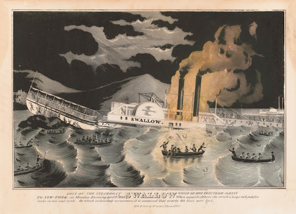 Loss of the steamboat Swallow while on her trip from Albany to New York on Monda