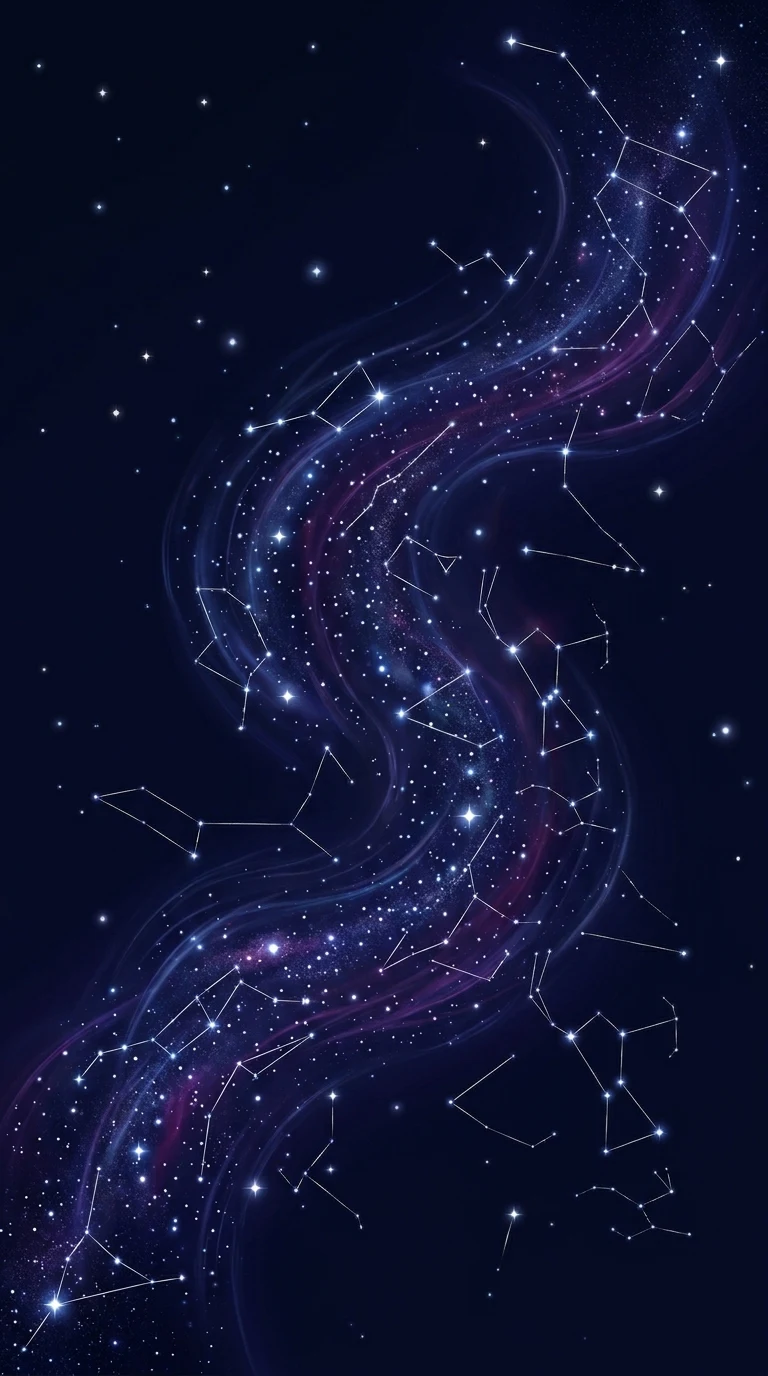 Modern Abstract Starry Sky with Celestial Swirl Patterns - Free 4K mobile Wallpaper