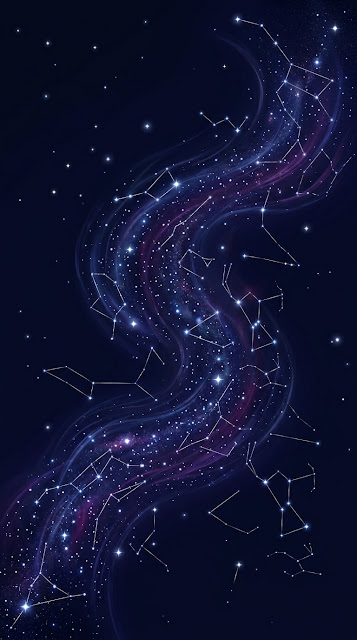 Modern Abstract Starry Sky with Celestial Swirl Patterns - Free mobile Wallpaper