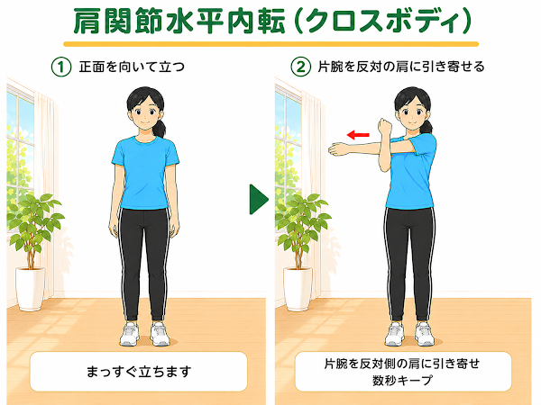 肩関節水平内転（クロスボディ）