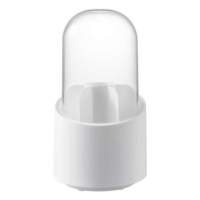 Rotating cosmetic organizer with lid