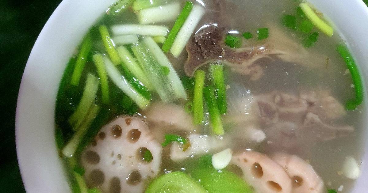 Canh sen nấu mướp