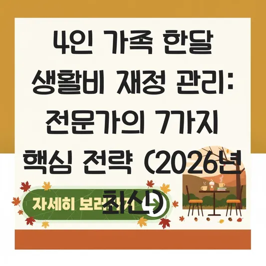 4인 가족 한달 생활비 재정 관리