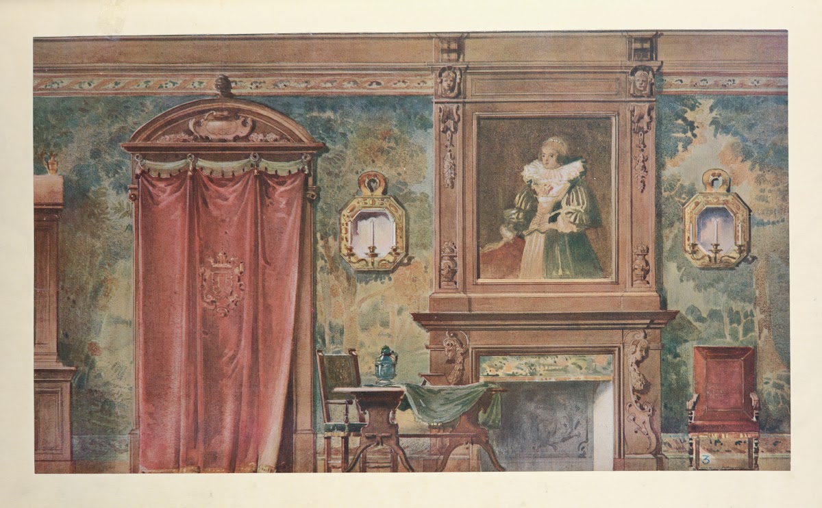 Chambre a coucher Louis XIII  Vue géométrale 1907