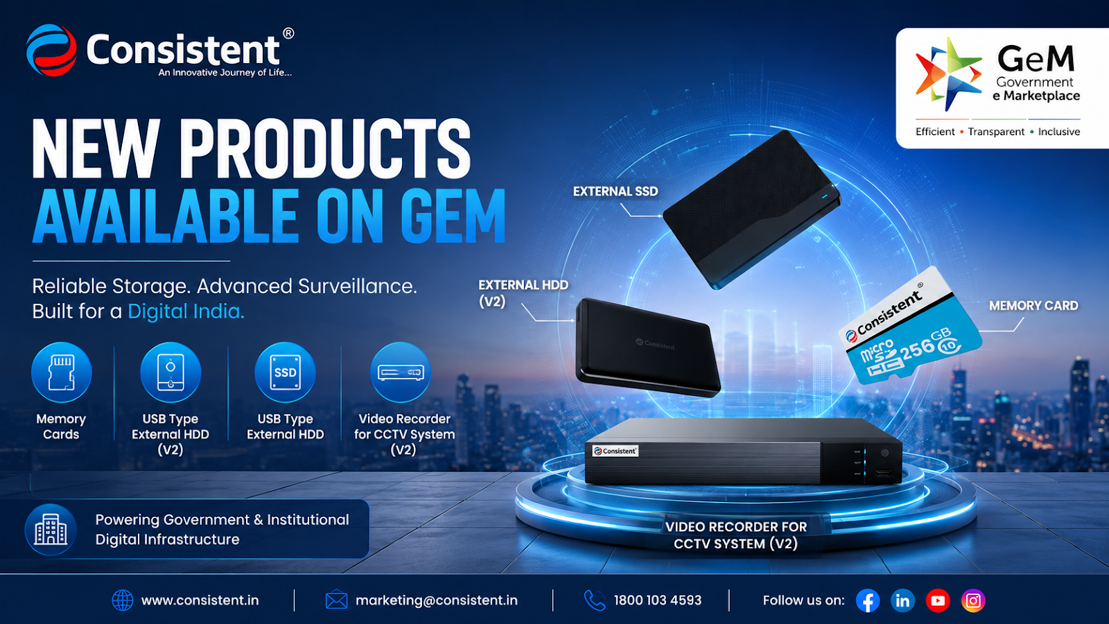 Consistent Infosystems Expands GeM Portfolio with Storage and Surveillance Solutions